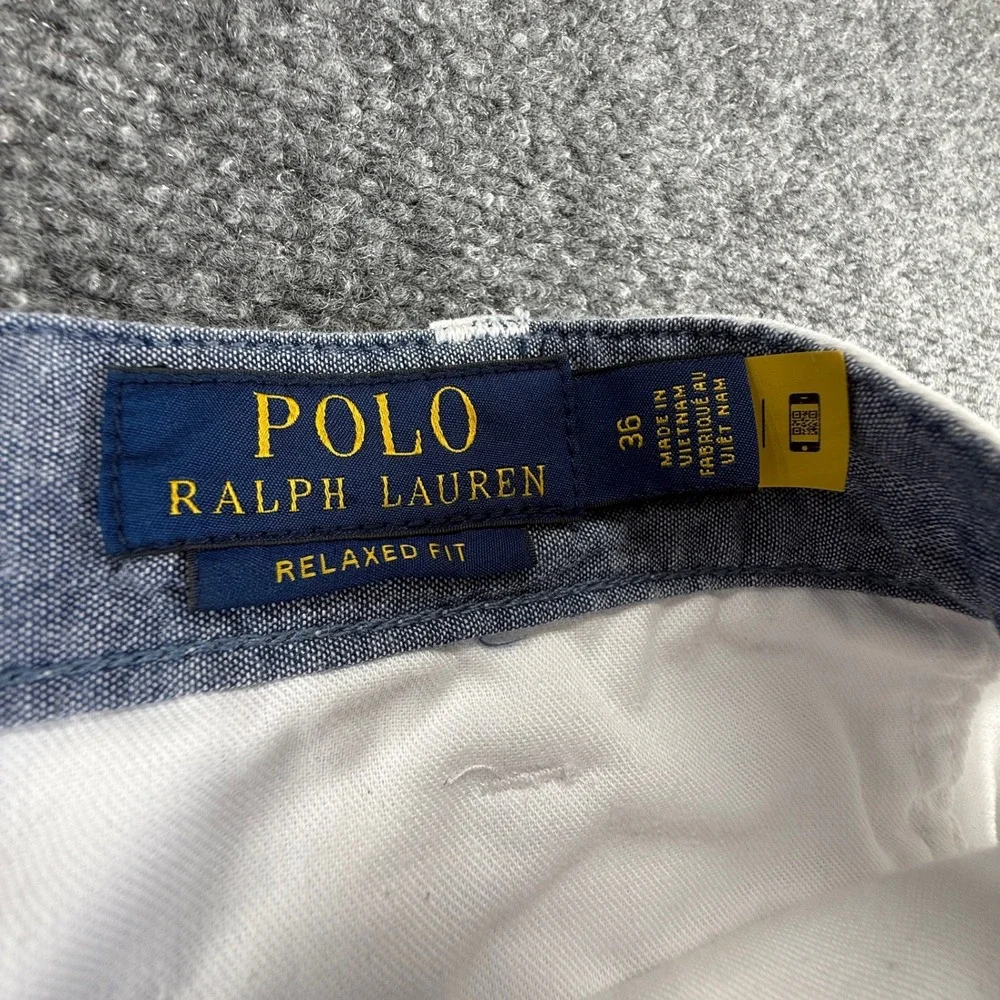 Polo Ralph Lauren Mens White Relaxed Fit Chino Shorts Size 36 Embroidered Pony